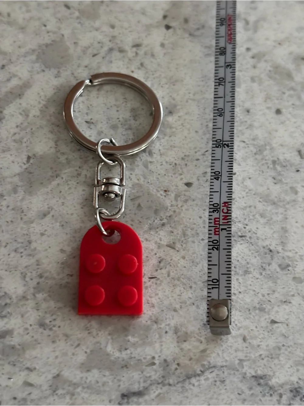 Lego Red Brick Stud Keychain Key & Card Holder